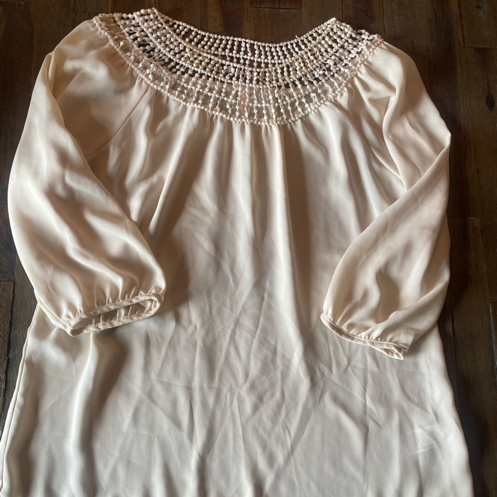 Cream Blouse with neck detail